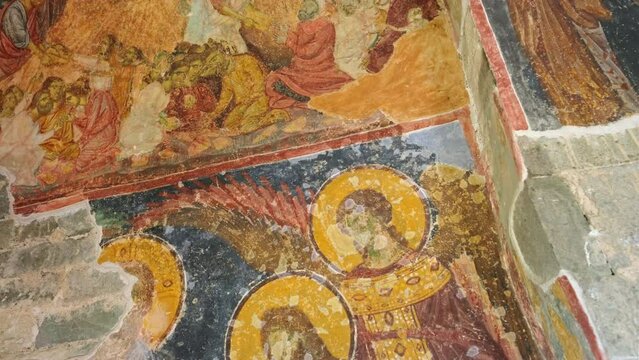 Frescoes of the ancient Byzantine church of Hagia Sophia in Trabzon, Turkey