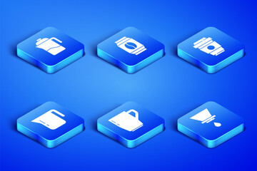 Set V60 coffee maker, French press, Coffee cup, pot, Bag beans and to go icon. Vector