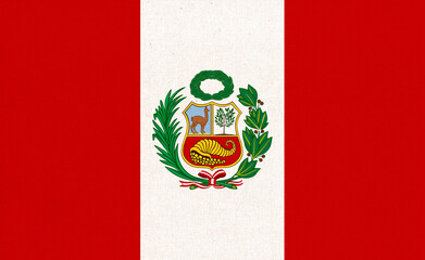 Flag of Paraguay. Fabric Texture. National symbol. Peruvian flag