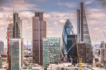 London business district from above