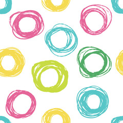 Seamless pattern with abstract ornament in bright summer colors.
