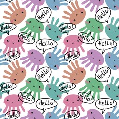 Kids seamless octopus pattern for fabrics and textiles and packaging and linens and gifts and cards and hobbies