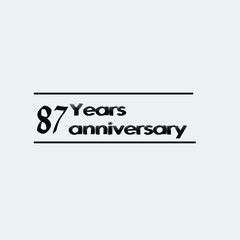 87 year anniversary rise vector, icon,logo, stamp illustration