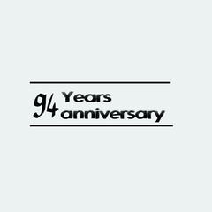 94 year anniversary rise vector, icon,logo, stamp illustration