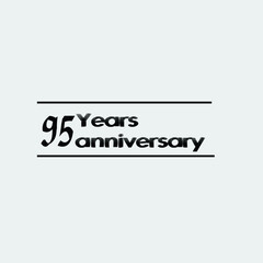 95 year anniversary rise vector, icon,logo, stamp illustration