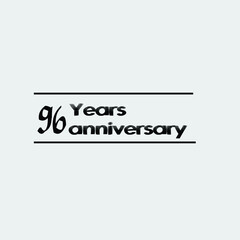 96 year anniversary rise vector, icon,logo, stamp illustration