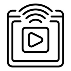 Video webinar icon outline vector. Online group. Business screen