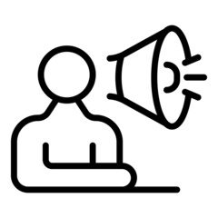 Conference webinar icon outline vector. Online video. Computer office