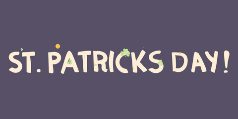 Fototapeta premium St Patrick's Day lettering isolated with Shamrock Leaves