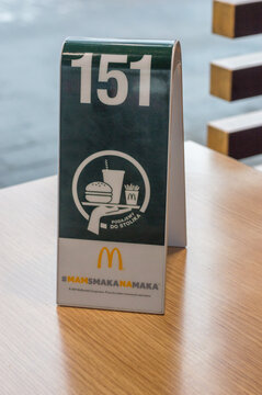 Jawornik, Poland - December 29, 2021: Order number in McDonald.