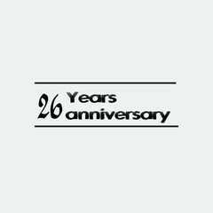 26 year anniversary rise vector, icon,logo, stamp illustration