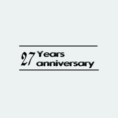 27 year anniversary rise vector, icon,logo, stamp illustration