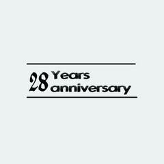 28 year anniversary rise vector, icon,logo, stamp illustration