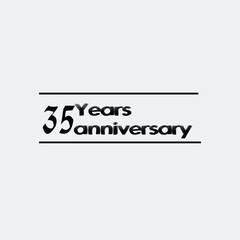 35 year anniversary rise vector, icon,logo, stamp illustration