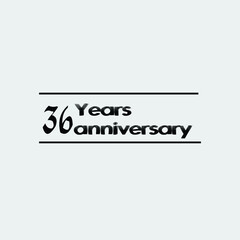 36 year anniversary rise vector, icon,logo, stamp illustration
