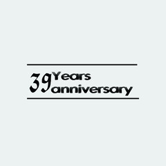 39 year anniversary rise vector, icon,logo, stamp illustration