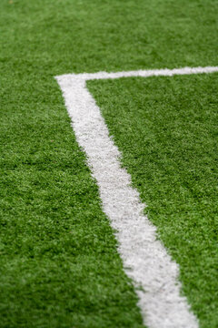 Soccer Or Football Feild With White Line