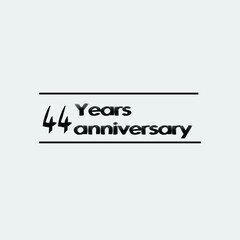 44 year anniversary rise vector, icon,logo, stamp illustration