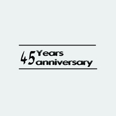 45 year anniversary rise vector, icon,logo, stamp illustration