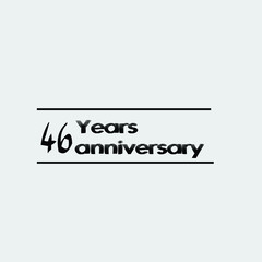46 year anniversary rise vector, icon,logo, stamp illustration