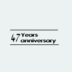 47 year anniversary rise vector, icon,logo, stamp illustration