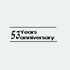 53 year anniversary rise vector, icon,logo, stamp illustration