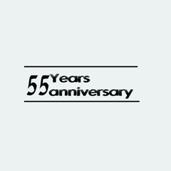 55 year anniversary rise vector, icon,logo, stamp illustration