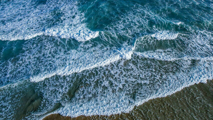 foam seashore water waves sand beach crystalline mediterranean