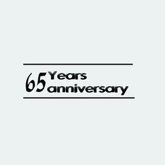 65 year anniversary rise vector, icon,logo, stamp illustration