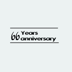66 year anniversary rise vector, icon,logo, stamp illustration