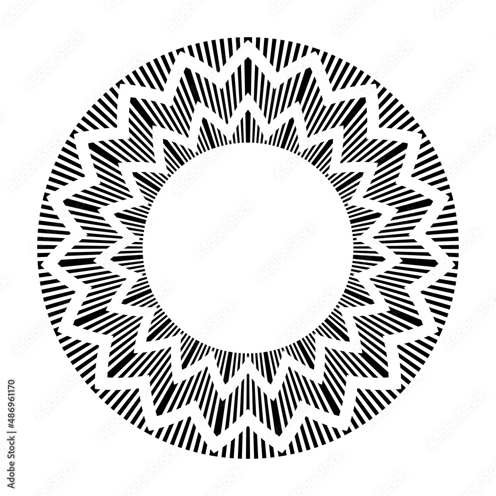 Wall mural Geometric circle pattern for decorative round frame.