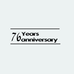 76 year anniversary rise vector, icon,logo, stamp illustration