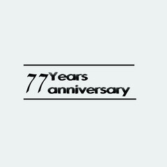 77 year anniversary rise vector, icon,logo, stamp illustration