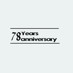 78 year anniversary rise vector, icon,logo, stamp illustration