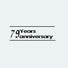79 year anniversary rise vector, icon,logo, stamp illustration