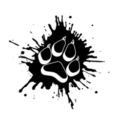 Predator paw print among splashes of paint © dervish15