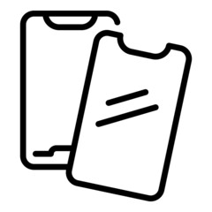 Glass smartphone icon outline vector. Phone case. Clean screen