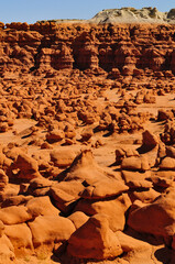 The alien-looking sandstone landscape of Goblin Valley State Park, Utah, USA
