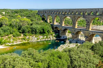 Foto op Plexiglas Pont du Gard Aquaduct Pont du Gard in Frankrijk