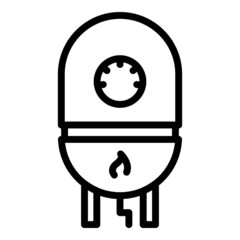 Gas boiler basement icon outline vector. Hot system. Fire central