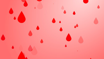 Medical health red blood drop pattern background. Abstract healthcare for World Blood Donor Day.
