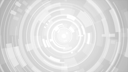 Abstract circle white gray future technology background.