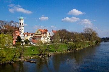 Naklejka na ściany i meble Regensburg, a medieval riverside by the Danube river. High quality photo