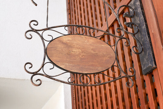 Wooden craft signage logo mockup