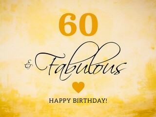 60th birthday card wishes illustration