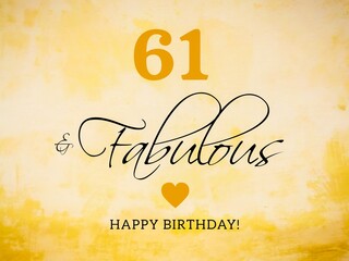 61st birthday card wishes illustration