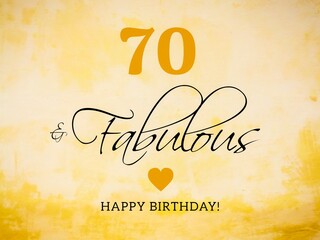 70th birthday card wishes illustration