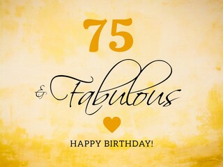 75th birthday card wishes illustration