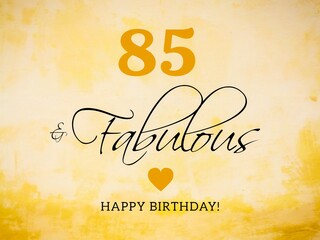 85th birthday card wishes illustration