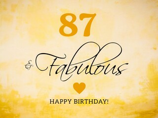 87th birthday card wishes illustration
